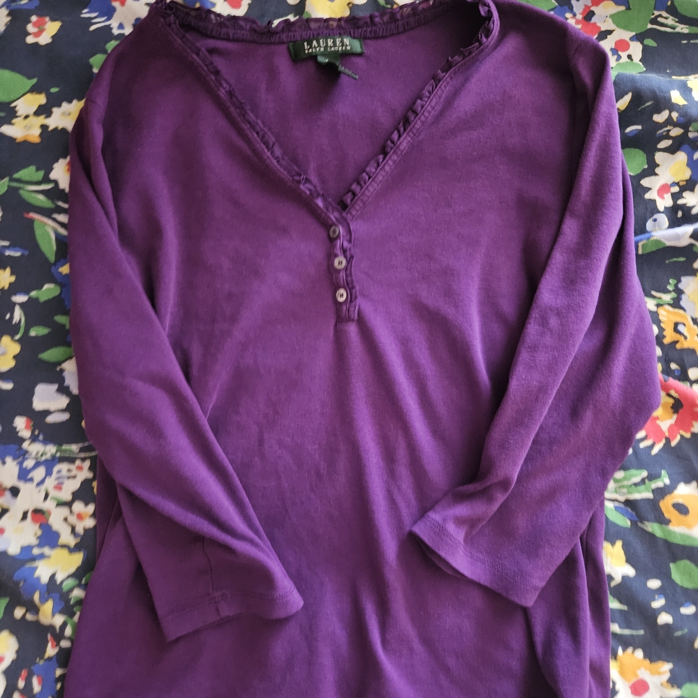 Purple Ralph Lauren Sleeve Top